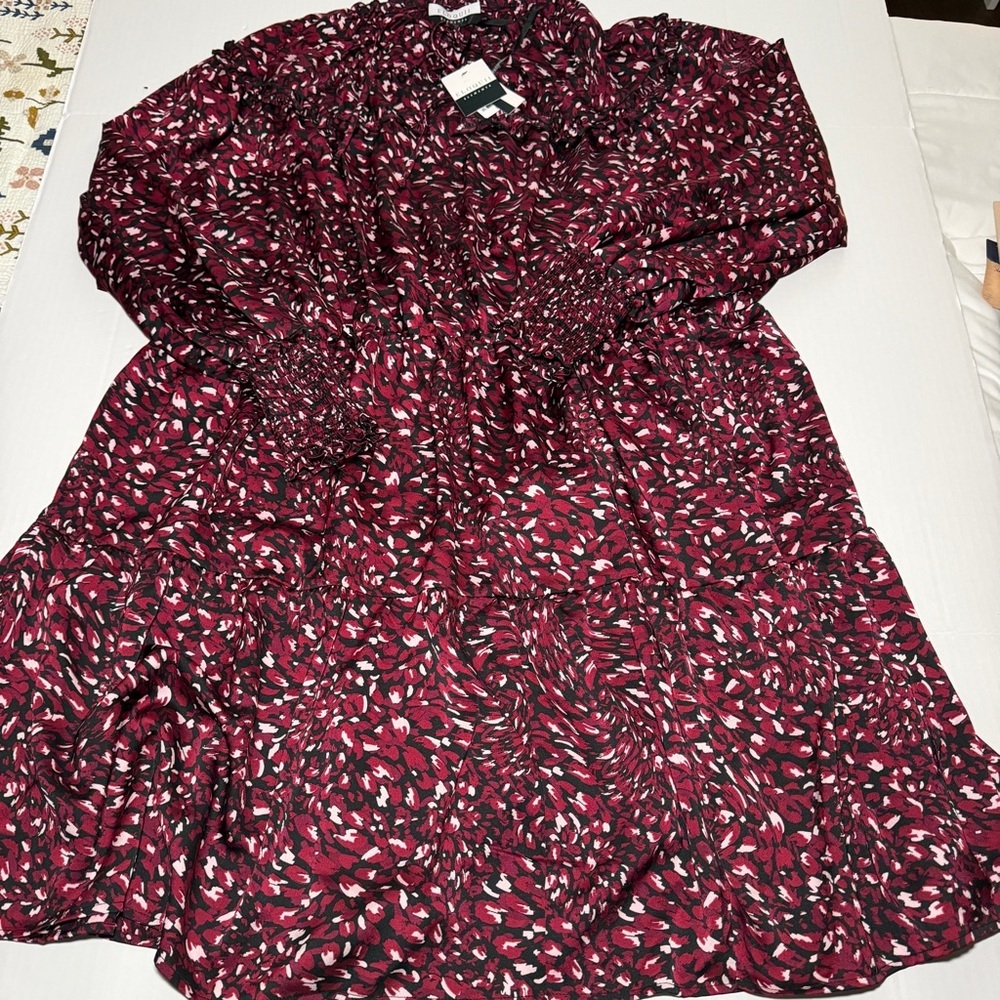Eloquii Elements Red and Black Floral Dress